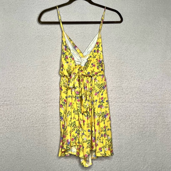 Lush Twist Tie Romper-Yellow Floral-Women’s S-Adjustable Spaghetti Straps-NEW - Picture 5 of 11